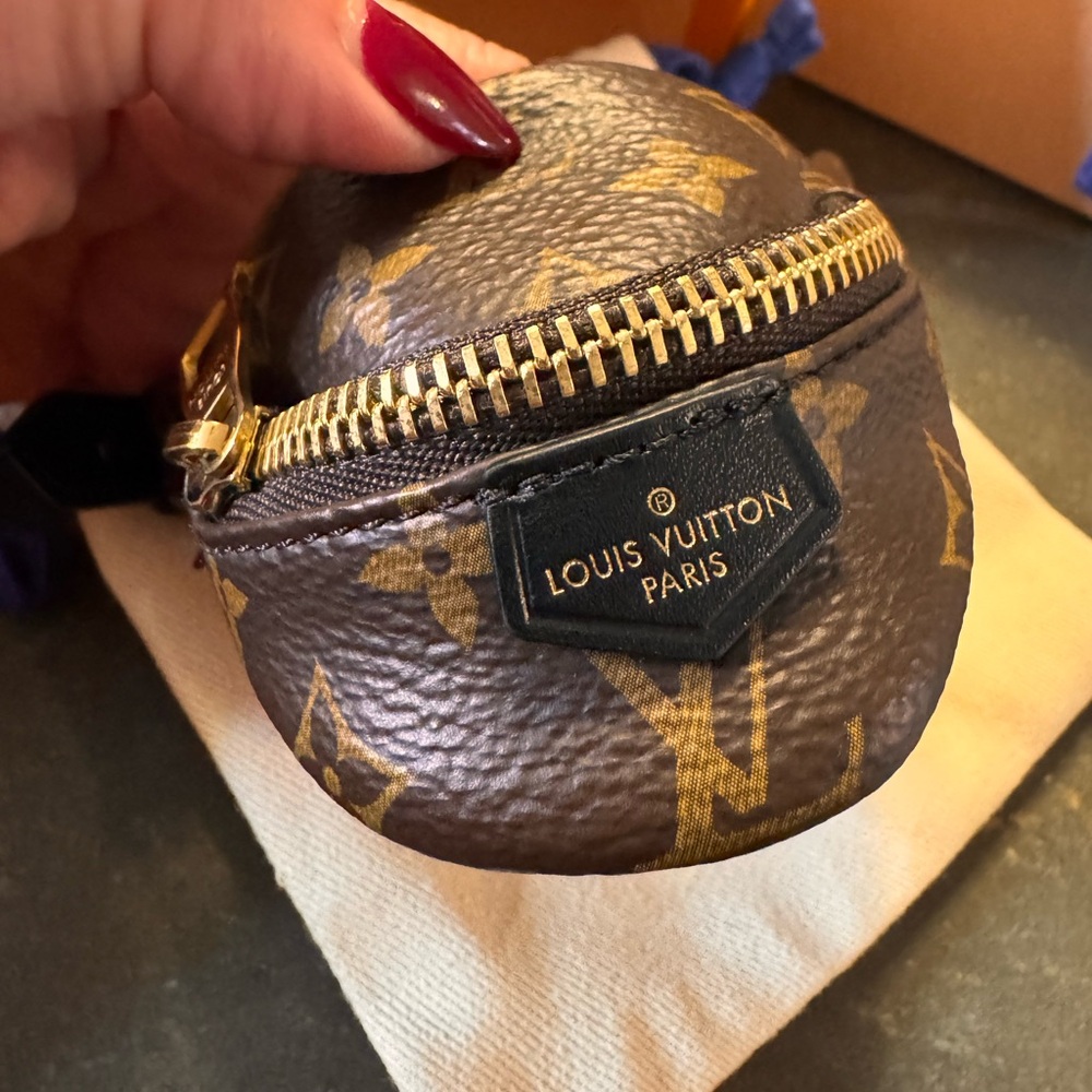 Louis Vuitton Brown Monogram Pouch with Gold Zipper